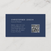 Painter QR Code Painting Business Navy Blue Silver Visitekaartje (Achterkant)