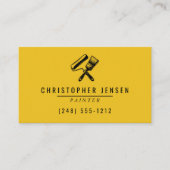 Painter QR Code Yellow Black Painting Visitekaartje (Voorkant)
