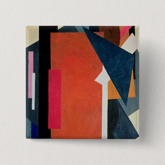 Painterly Architectonics, 1916-17 Vierkante Button 5,1 Cm (Voorkant)