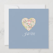 Painterly Dusty Blue Blush Pink Waterverf Floral Kaart (Achterkant)