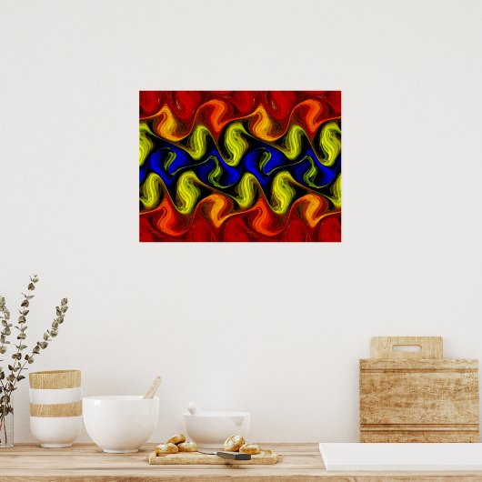 Painterly Fire Abstract Poster (Keuken)