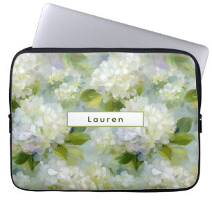 Painterly Hydrangea patroon Laptop Sleeve
