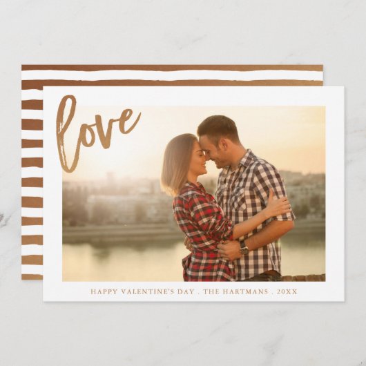 Painterly Love | Valentijnsdag-fotokaart | Goud Feestdagenkaart (Voorkant / Achterkant)
