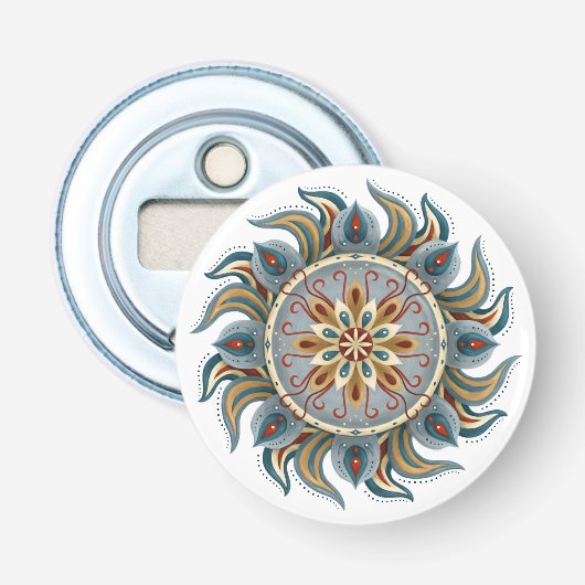 Painterly Mandala Button Flesopener (Voorkant)