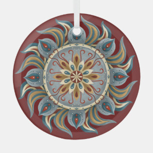 Painterly Mandala Glas Ornament