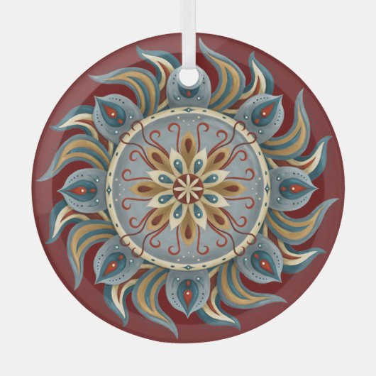 Painterly Mandala Glas Ornament (Voorkant)