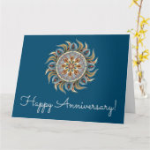 Painterly Mandala Kaart (Gele Bloem)