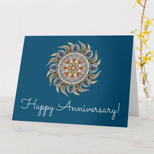 Painterly Mandala Kaart (Gele Bloem)