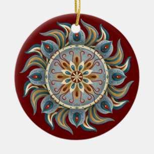 Painterly Mandala Keramisch Ornament