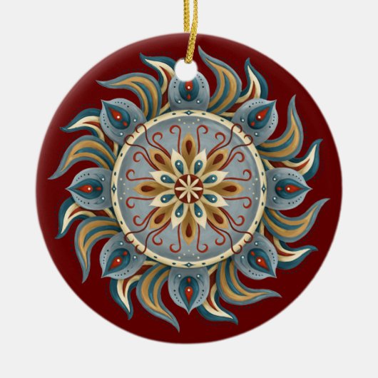 Painterly Mandala Keramisch Ornament (Voorkant)