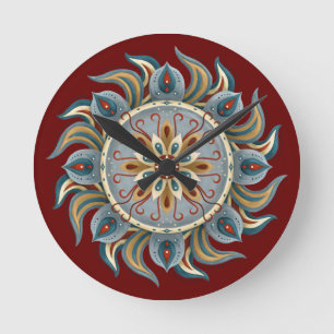 Painterly Mandala Ronde Klok