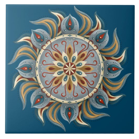 Painterly Mandala Tegeltje (Voorkant)