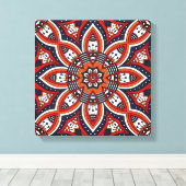 Painterly Natuur Boho Floral Mandala Canvas Afdruk (Insitu (Houten vloer))