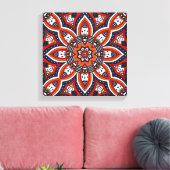 Painterly Natuur Boho Floral Mandala Canvas Afdruk (Insitu (Woonkamer))