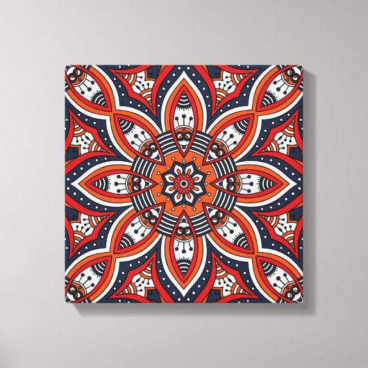 Painterly Natuur Boho Floral Mandala Canvas Afdruk (Voorkant)