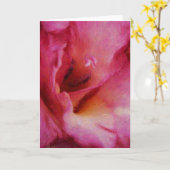 Painterly Pink Gladiolus Flower Art Note Kaart (Gele Bloem)