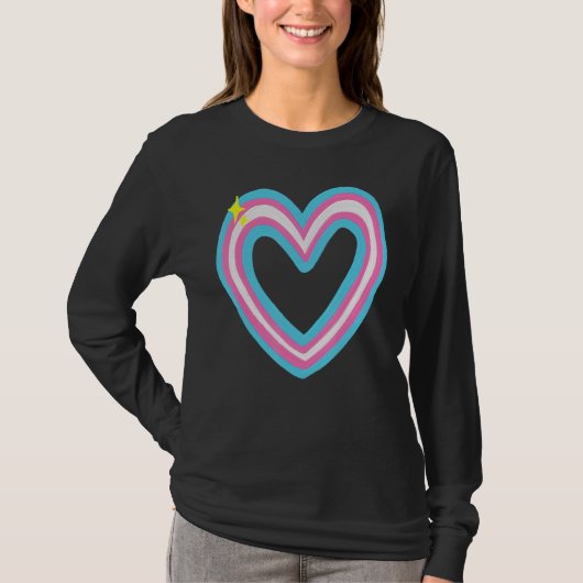 Painterly Pride Transgender Wave Flag Trans Pride T-shirt (Voorkant)