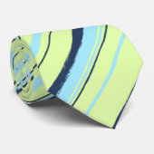 Painterly Striped Limoen Two-Sided Wedding Stropdas (Opgerold)