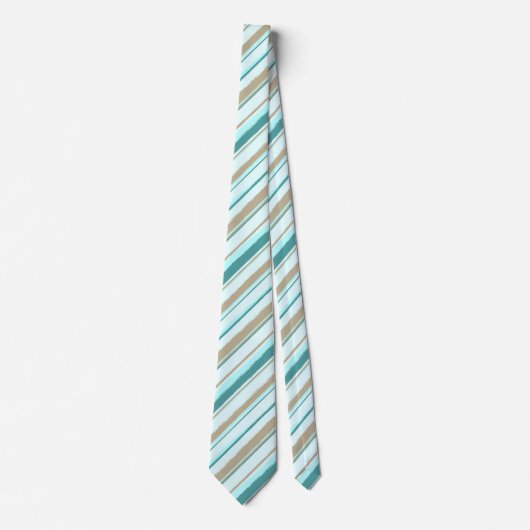 Painterly Striped Mint Two-Sided Wedding Stropdas (Voorkant)