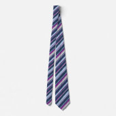 Painterly Striped Navy, Blue & Violet Two-Sided Stropdas (Achterkant)