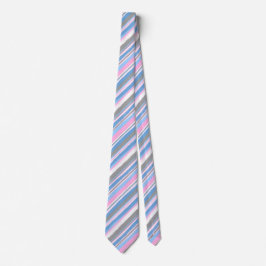 Painterly Striped Pink & Blue Two-Sided Wedding Stropdas