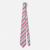 Painterly Striped Salmon Two-Sided Wedding Stropdas (Voorkant)