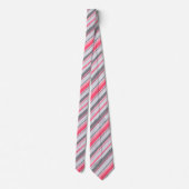 Painterly Striped Salmon Two-Sided Wedding Stropdas (Achterkant)