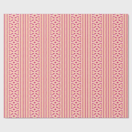 Painterly Trellis Stripe in Pink and Orange Cadeaupapier (Vlak)