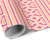 Painterly Trellis Stripe in Pink and Orange Cadeaupapier (Rol Hoek)