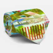 Painterly Tropical Bahama Islands Beach Scene Stropdas (Opgerold)