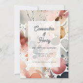 Painterly Waterverf Modern Pastel bruiloft foto Save The Date (Voorkant)