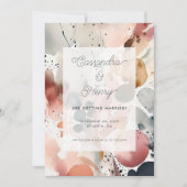 Painterly Waterverf Script Pastel bruiloft foto Save The Date (Voorkant)