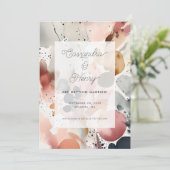 Painterly Waterverf Script Pastel bruiloft foto Save The Date (Staand voorkant)