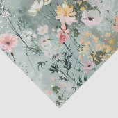 Painterly Wildflowers Pattern in Soft Shades Tissuepapier (Detail)