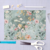 Painterly Wildflowers Pattern in Soft Shades Tissuepapier (Craft)