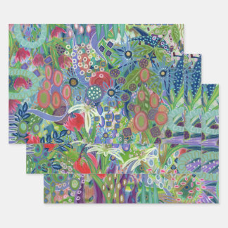 Painterly Wrapping Paper Flat Sheet Set van 3