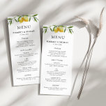 Paintes citrons verdure feuillage menu mariage<br><div class="desc">de jolis citrons aquarelles au feuillage verdoyant. Vous pouvez personnaliser le texte et les couleurs.</div>