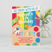 Painting Art Party Anniversaire Invitation Invitat (Debout devant)
