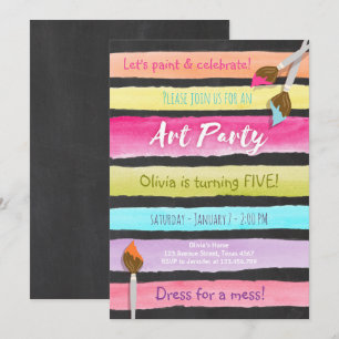 Painting Art Party invitation anniversaire Chalkbo