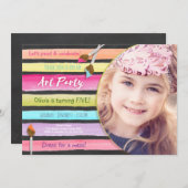 Painting Art Party invitation anniversaire Chalkbo (Devant / Derrière)