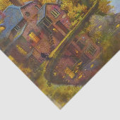 Painting of Bridge Over a Stream Tissue Paper Tissuepapier (Detail)