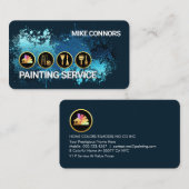 Painting Tools On Blue Paint Splatter Visitekaartje (Voorkant / Achterkant)