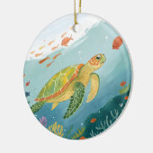 Painting Turtle Keramisch Ornament (Links)