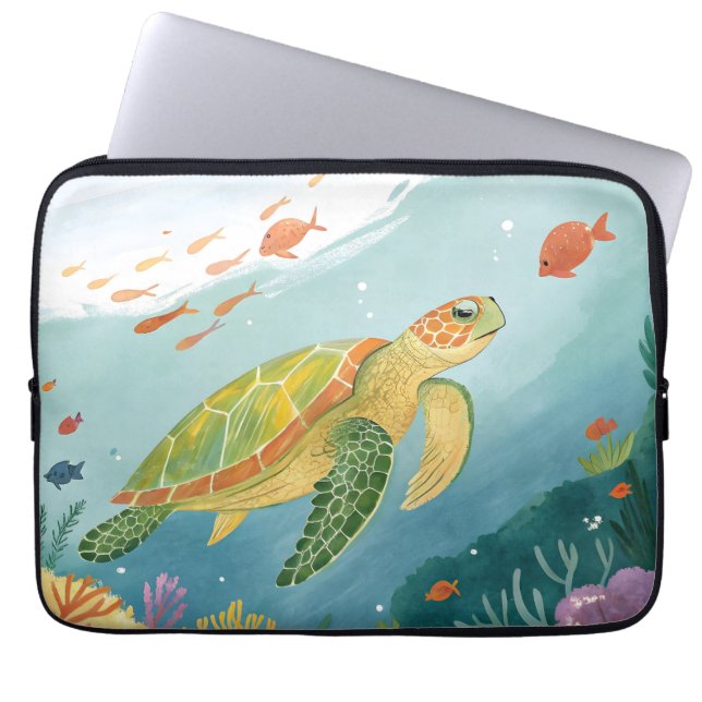 Painting Turtle Laptop Sleeve (Voorkant)