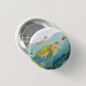Painting Turtle Ronde Button 3,2 Cm (Voorkant /achterkant)