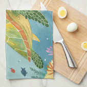 Painting Turtle Theedoek (Quarter Fold)