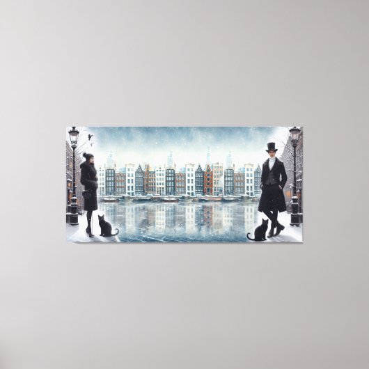 Paintings from Amsterdam & modern fashion models Canvas Afdruk (Voorkant)