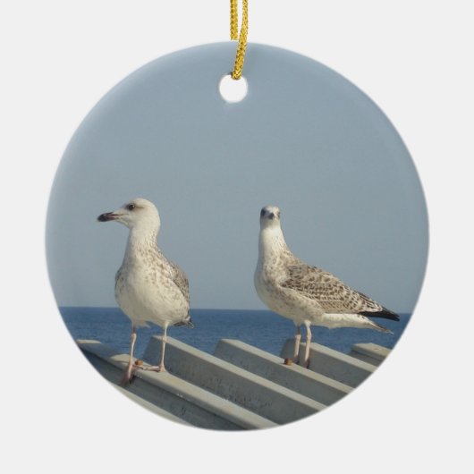 Pair of Seagulls Keramisch Ornament (Voorkant)