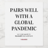 Paire bien avec un Étiquette mondial de vin pandém (Étiquettes simples)