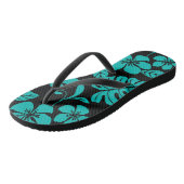 Paire BIKINI ROSE (NOIR/TURQUOISE) de tongs (Incliné)